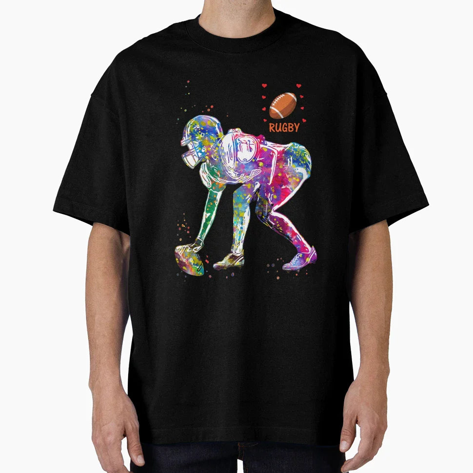 American Football Player T-Shirt - Custom Art Print Unisex