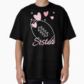 Heart And Football Sister T-Shirt - Graphic Print Men Women