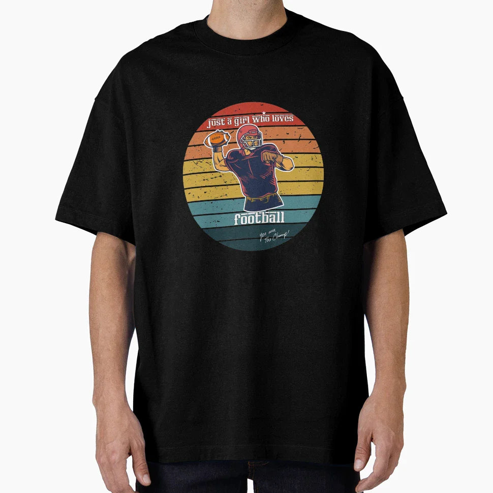 Just Who Loves Football T-Shirt - Fun Novelty Design Men Women