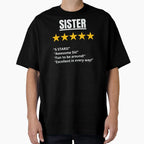 Sister Gift 5 Star T-Shirt - Aesthetic Graphic Unisex