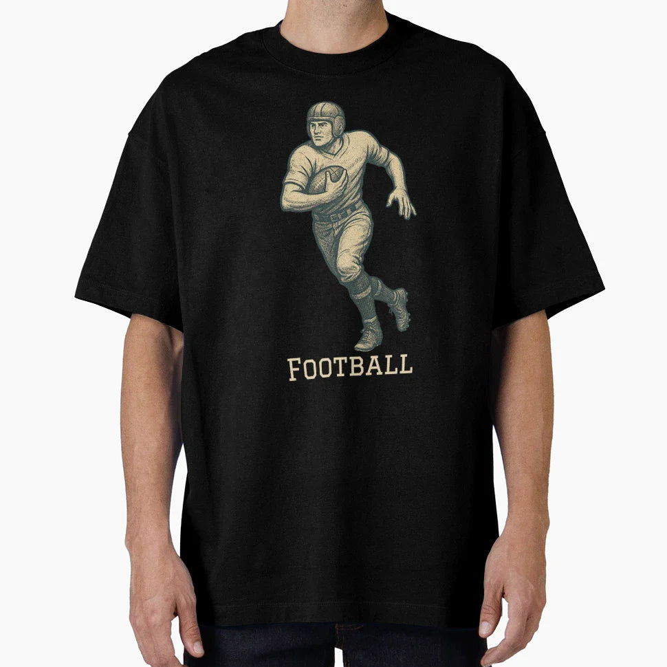 Football Player Illustration T-Shirt - Aesthetic Graphic Men Women