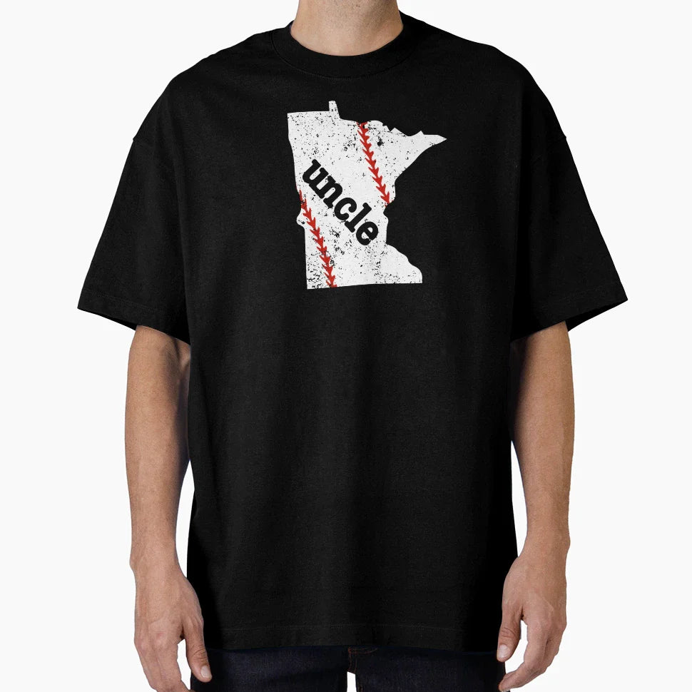 Softball Uncle Minnesota Baseball Uncle T-Shirt - Minimalist Print Unisex
