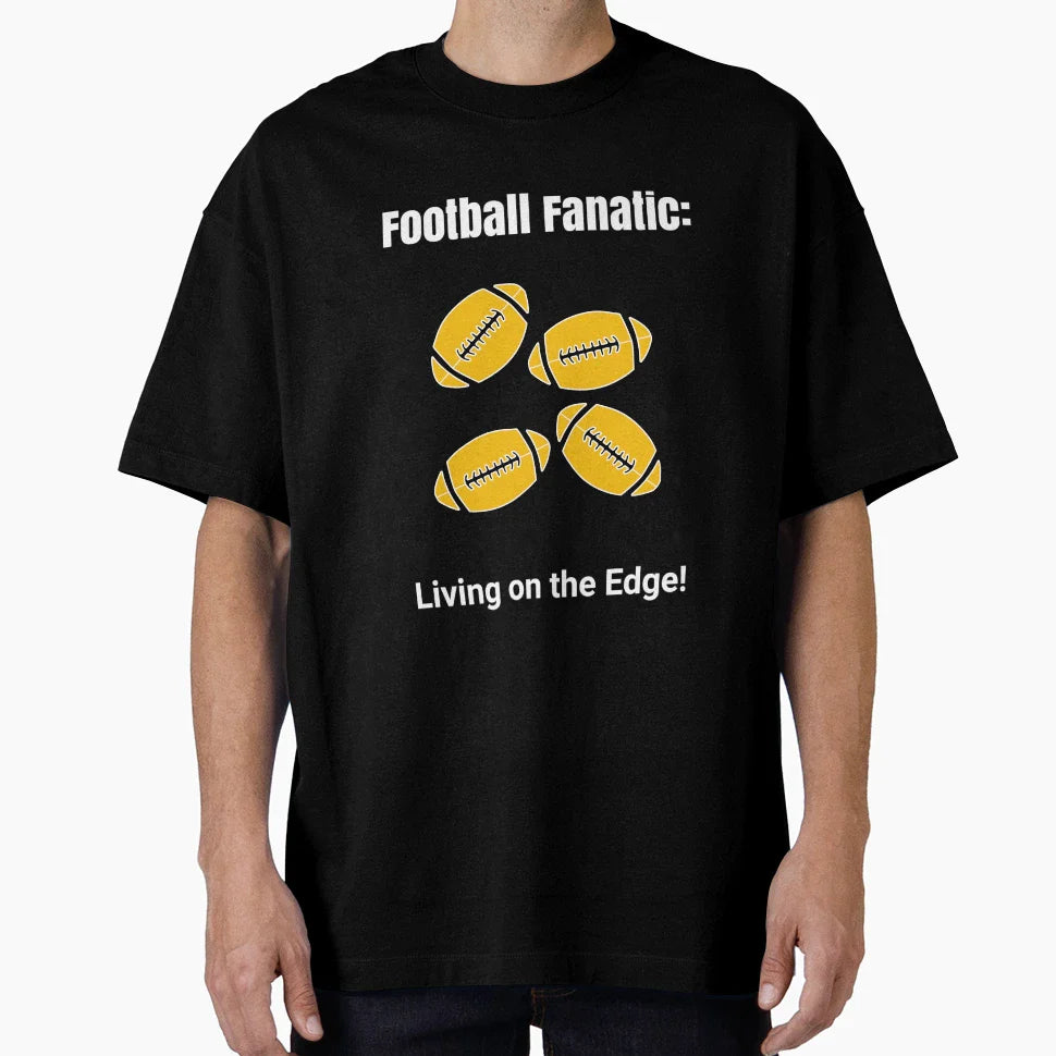 Football Fanatic Living Edge Pattern T-Shirt - Casual Everyday Wear Unisex