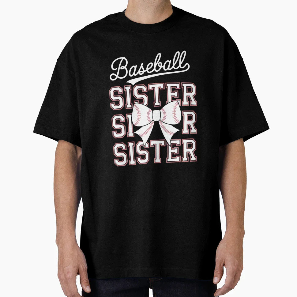 Baseball Sister Sport Lover Sister T-Shirt - Minimalist Print for Adults