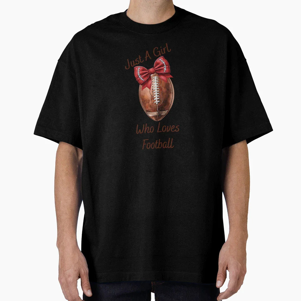 Bow Ball Football Love T-Shirt - Aesthetic Graphic Unisex