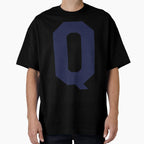 Alphabet Marine Blue Q Sports T-Shirt - Fun Novelty Design for Adults
