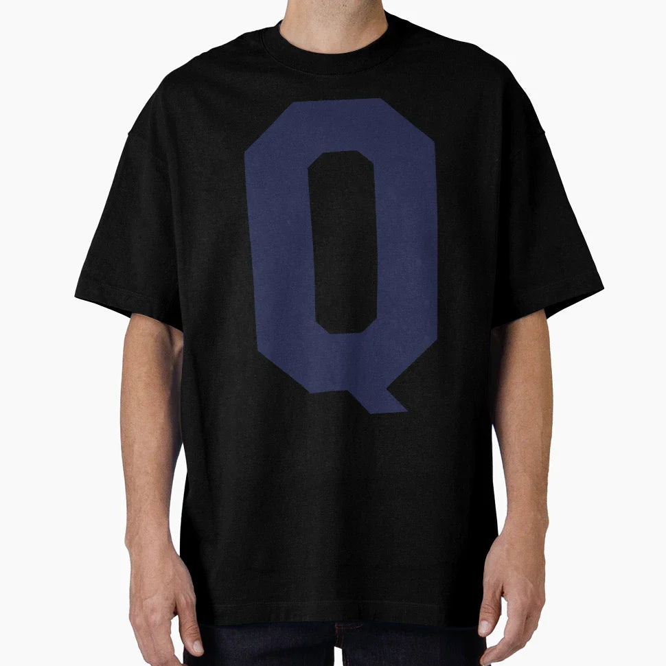 Alphabet Marine Blue Q Sports T-Shirt - Fun Novelty Design for Adults