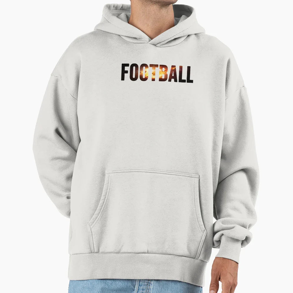 Football Fire Sport Fan Club Hoodie - Custom Art Print for Adults