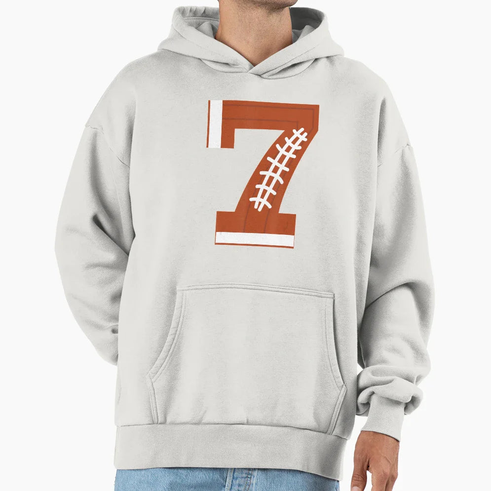 7Th Birthday Football Ball 7 Year Old Hoodie - Unique Graphic Men Women