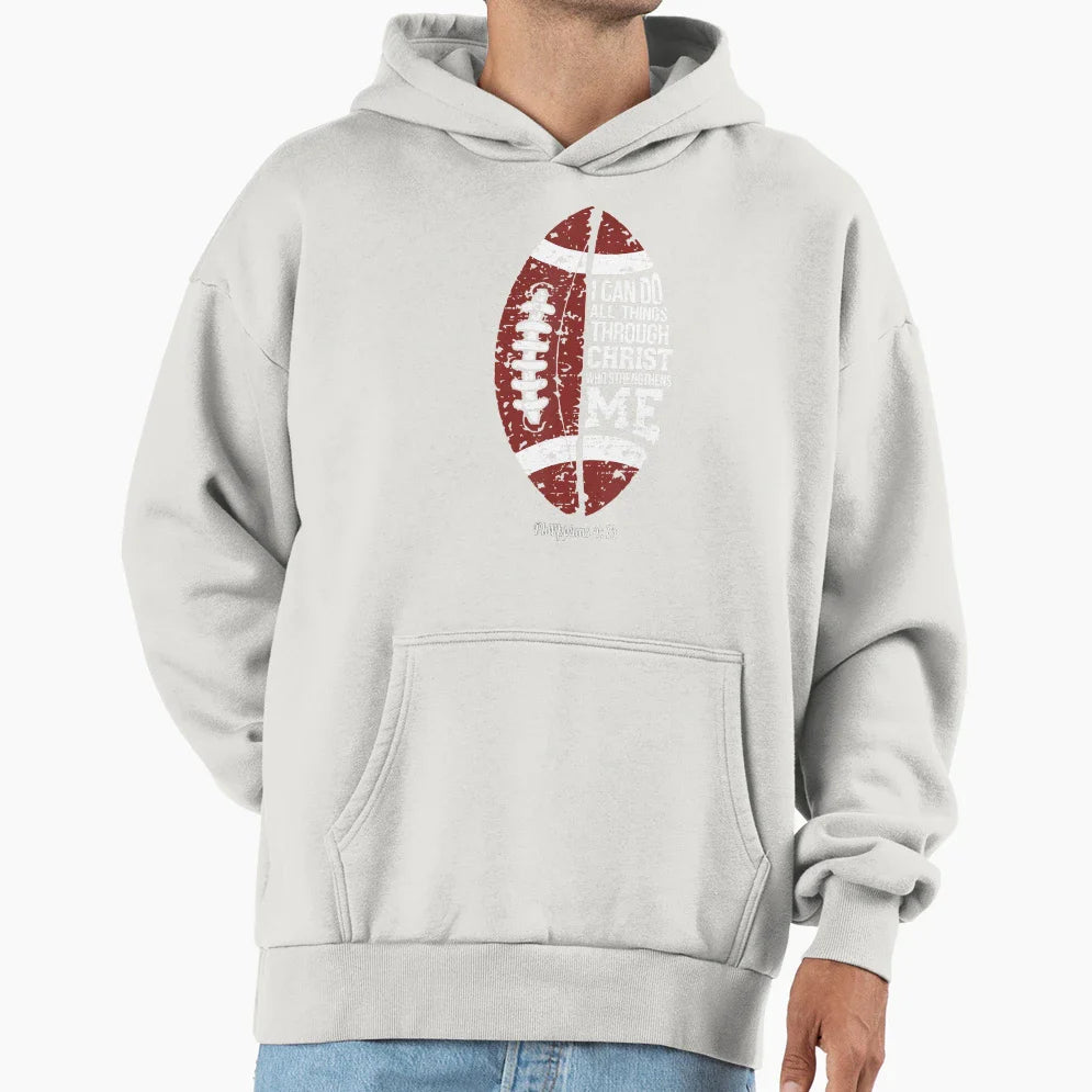 Christian Football I Can Do All Things Hoodie - Fun Novelty Design Unisex