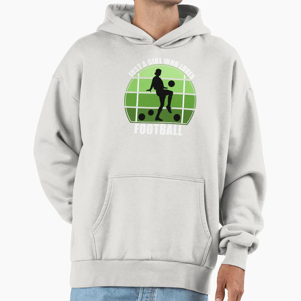 Just Who Loves Football Hoodie - Aesthetic Graphic for Adults