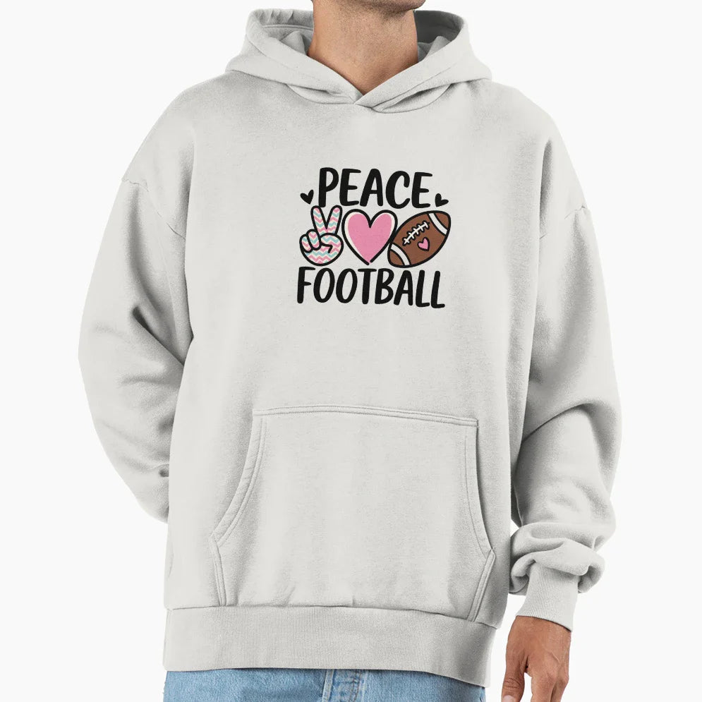 Peace Love Football Mom Teen Hoodie - Custom Art Print Unisex