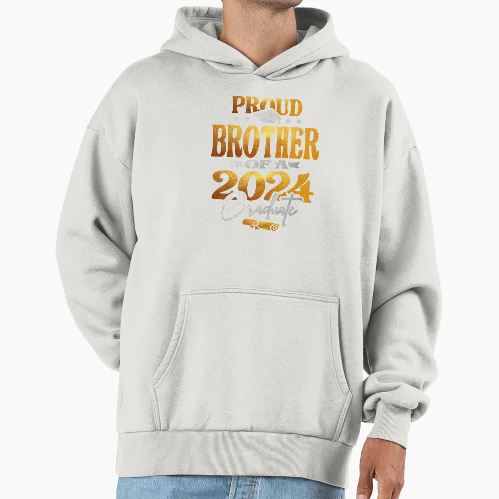 Proud Brother 2024 Graduate Class 2024 Hoodie - Minimalist Print Men Women