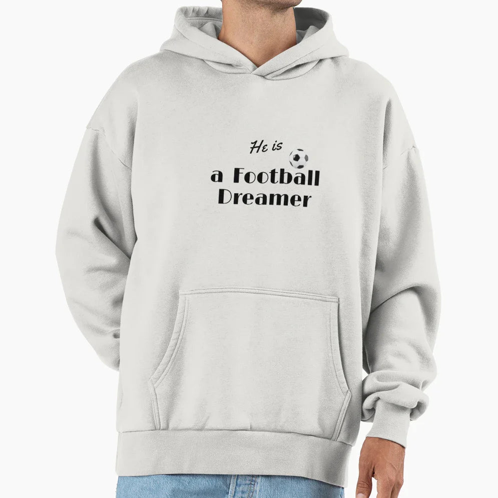 He Is Football Dreamer Hoodie - Unique Graphic for Adults