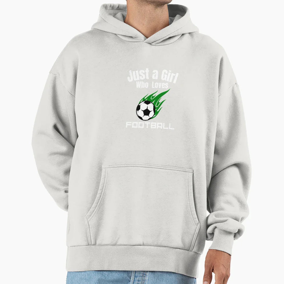 Just Who Loves Football 01 Hoodie - Minimalist Print for Adults