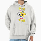 Second Love Is Footbal Hoodie - Minimalist Print for Adults