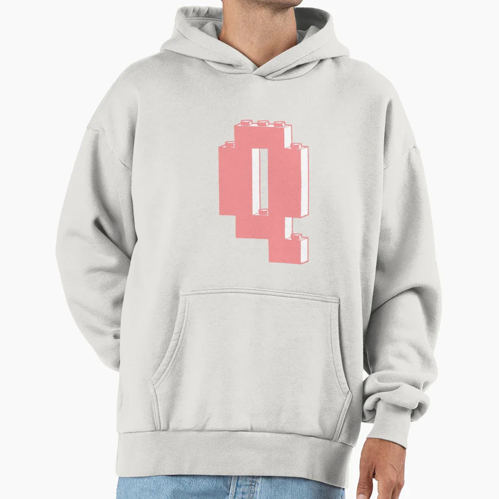 Letter Q Hoodie - Minimalist Print Men Women