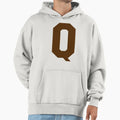 Alphabet Brown Q Sports Letter Q Hoodie - Custom Art Print Men Women