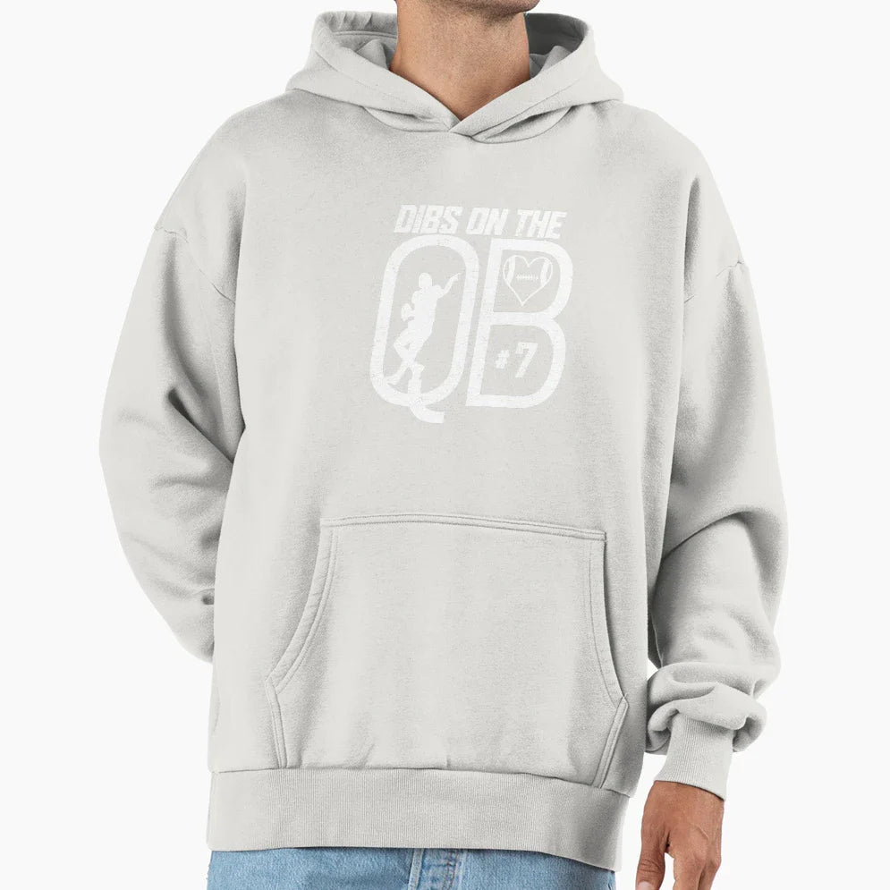 Dibs Football Quarterback Qb 7 Hoodie - Minimalist Print Men Women