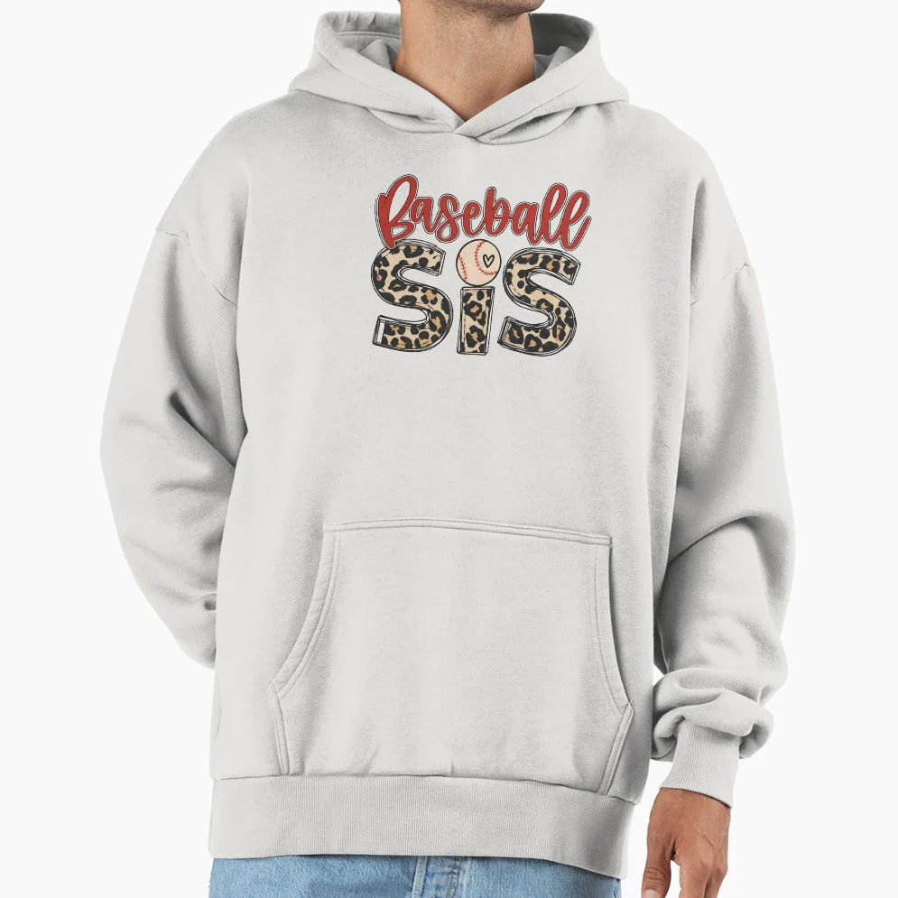 Baseball Sis Leopard Sports Hoodie - Streetwear Style Men Women