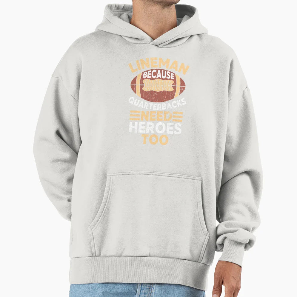 Football Player Lineman Hoodie - Fun Novelty Design for Adults