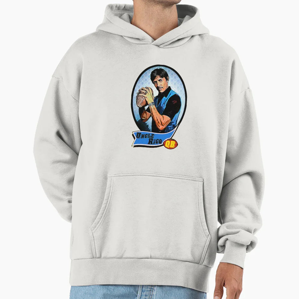 Uncle Rico Football Card Hoodie - Trendy Graphic Unisex