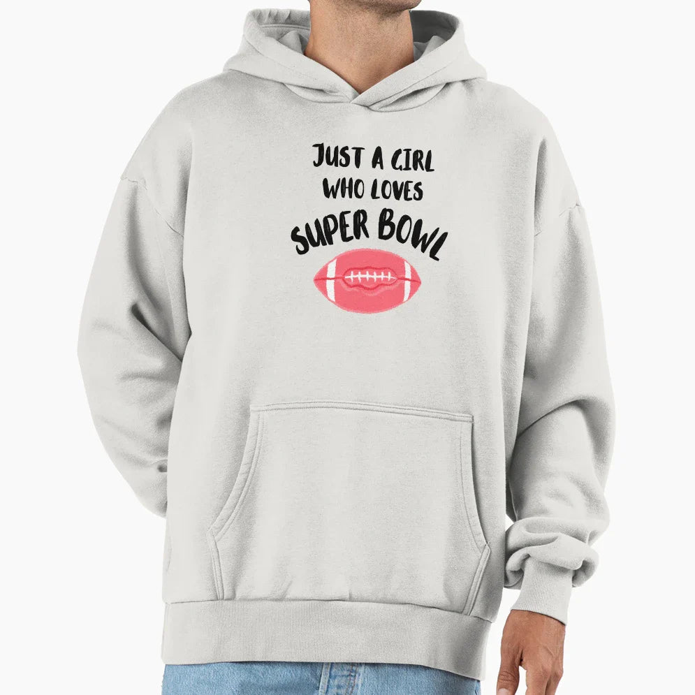 Just Who Loves Super Bowl Hoodie - Minimalist Print Unisex