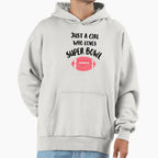 Just Who Loves Super Bowl Hoodie - Minimalist Print Unisex