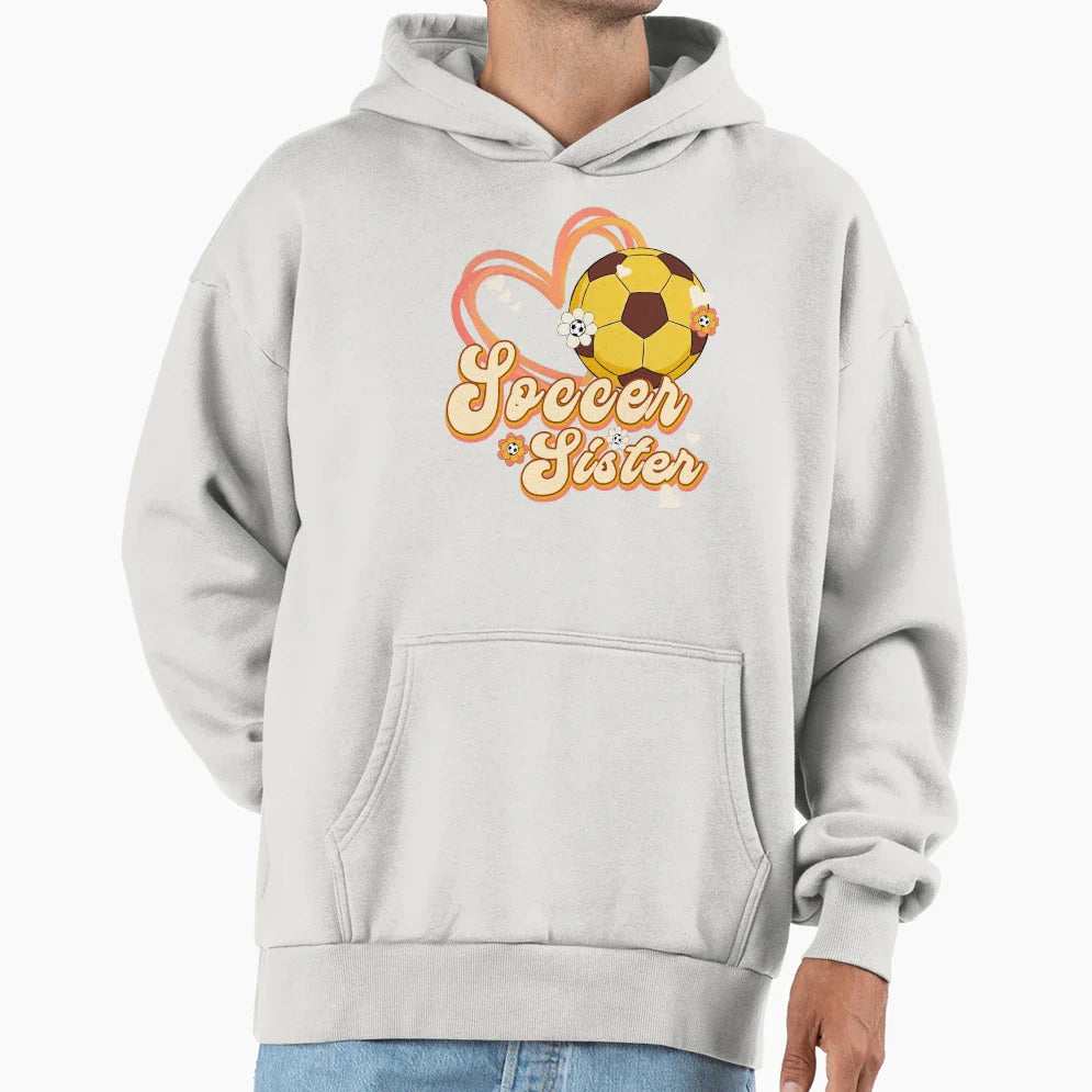 Soccer Sister Heart Hoodie - Aesthetic Graphic Unisex