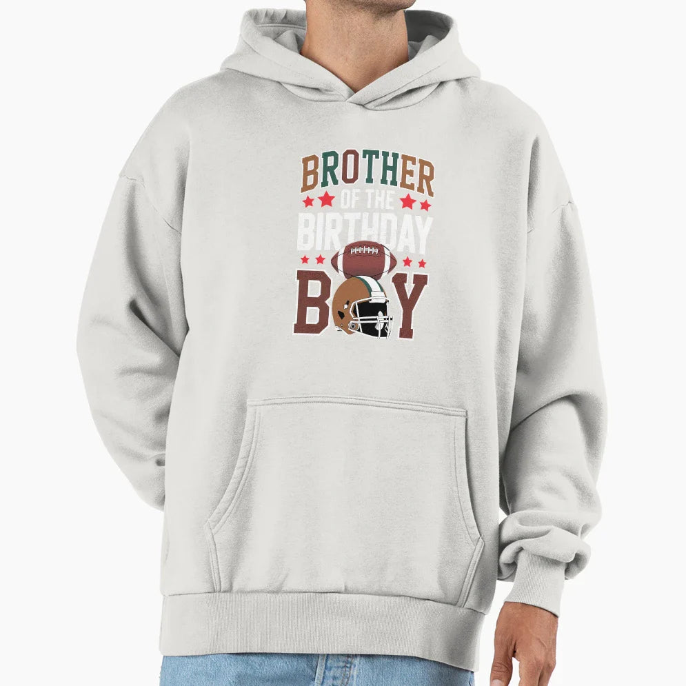 Brother Birthday Game Day Football Hoodie - Graphic Print for Adults