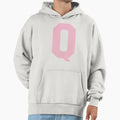 Alphabet Rose Q Sports Letter Q Hoodie - Minimalist Print Men Women