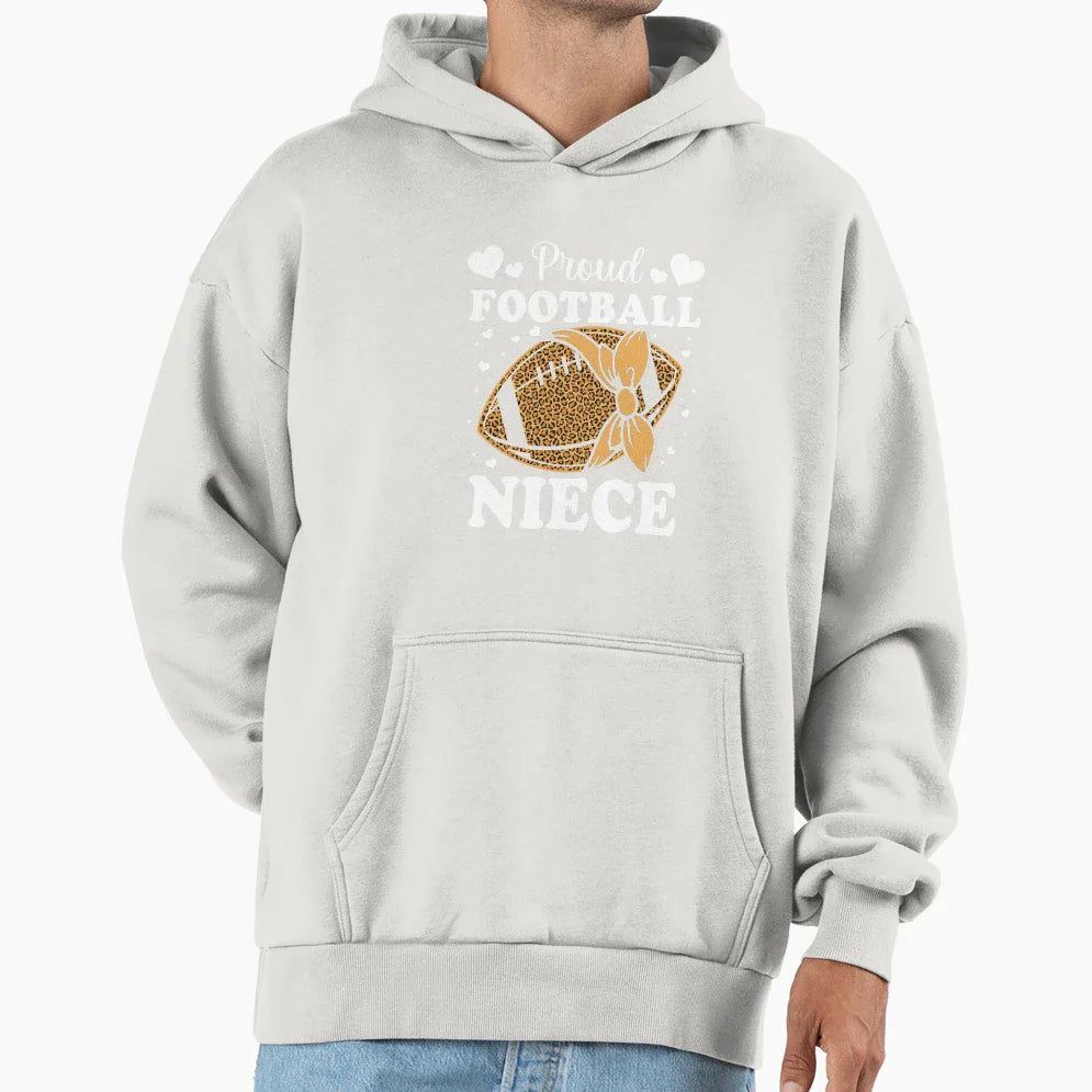 Proud Football Niece Funny Player Hoodie - Fun Novelty Design for Adults