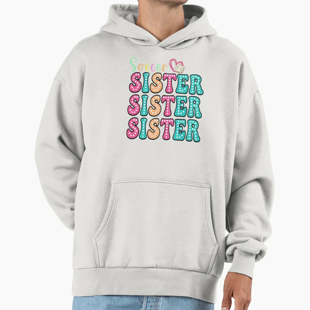 Soccer Sister Polka Dot Hoodie - Custom Art Print for Adults