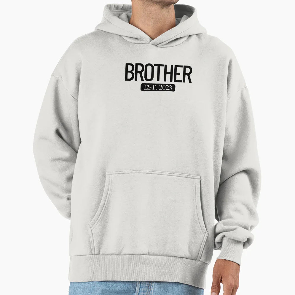 Brother Est 2023 New Bigger Brother Gift Hoodie - Graphic Print for Adults
