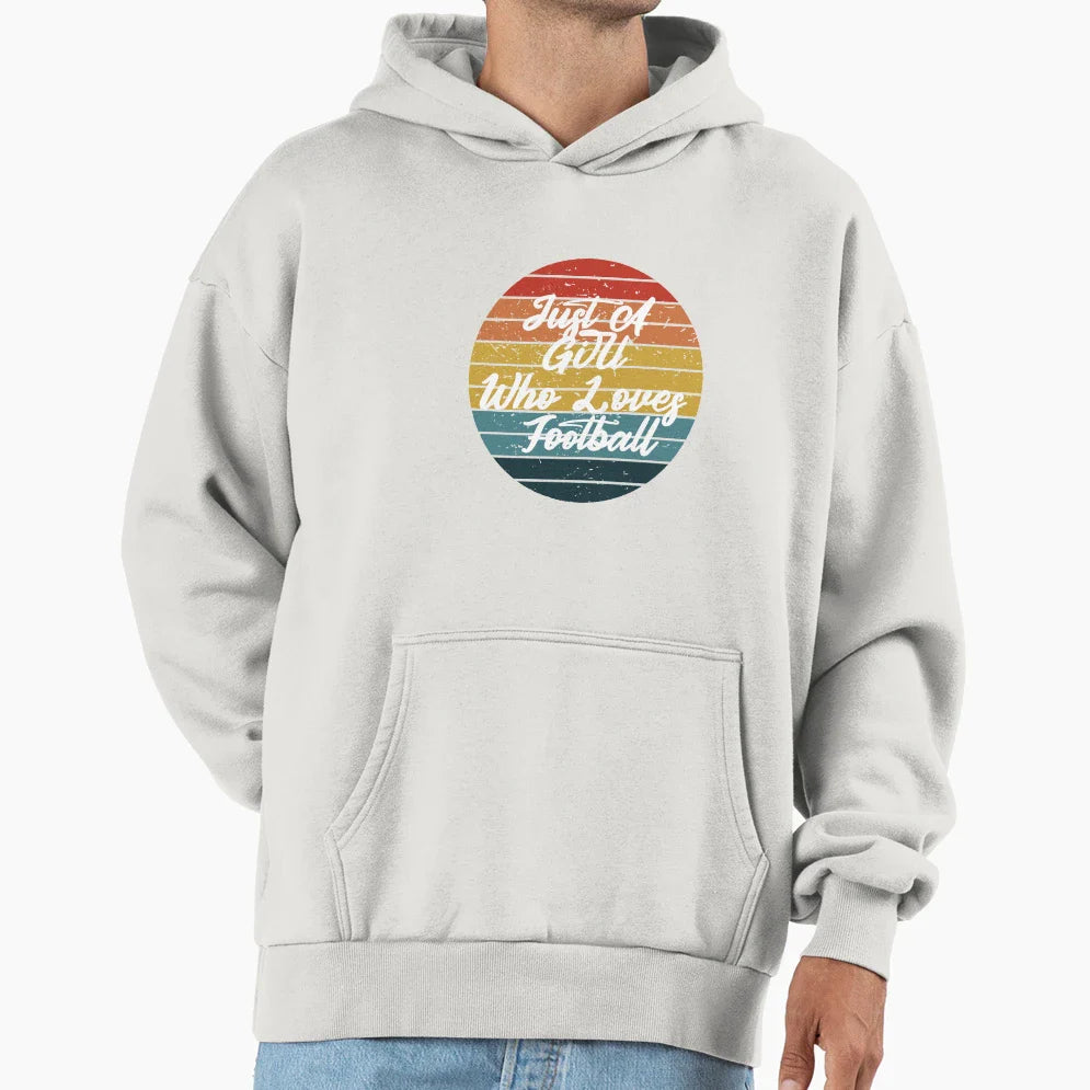 Just Who Loves Football Hoodie - Trendy Graphic Men Women