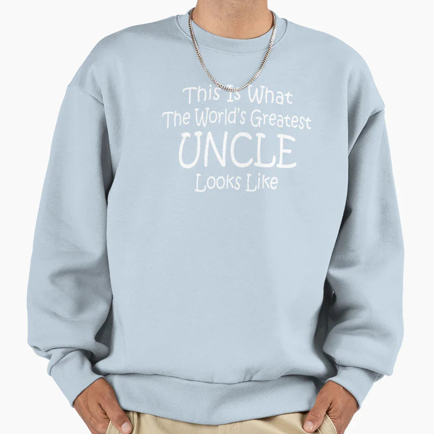 Worlds Greatest Uncle Fathers Day Sweatshirt - Minimalist Print for Adults