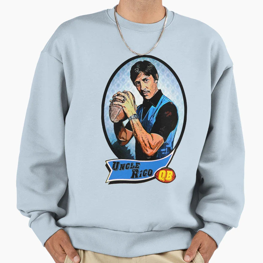 Uncle Rico Football Card Sweatshirt - Trendy Graphic for Adults