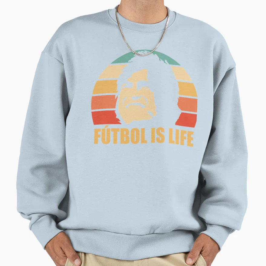 Futbol Is Lif E Sweatshirt - Fun Novelty Design for Adults