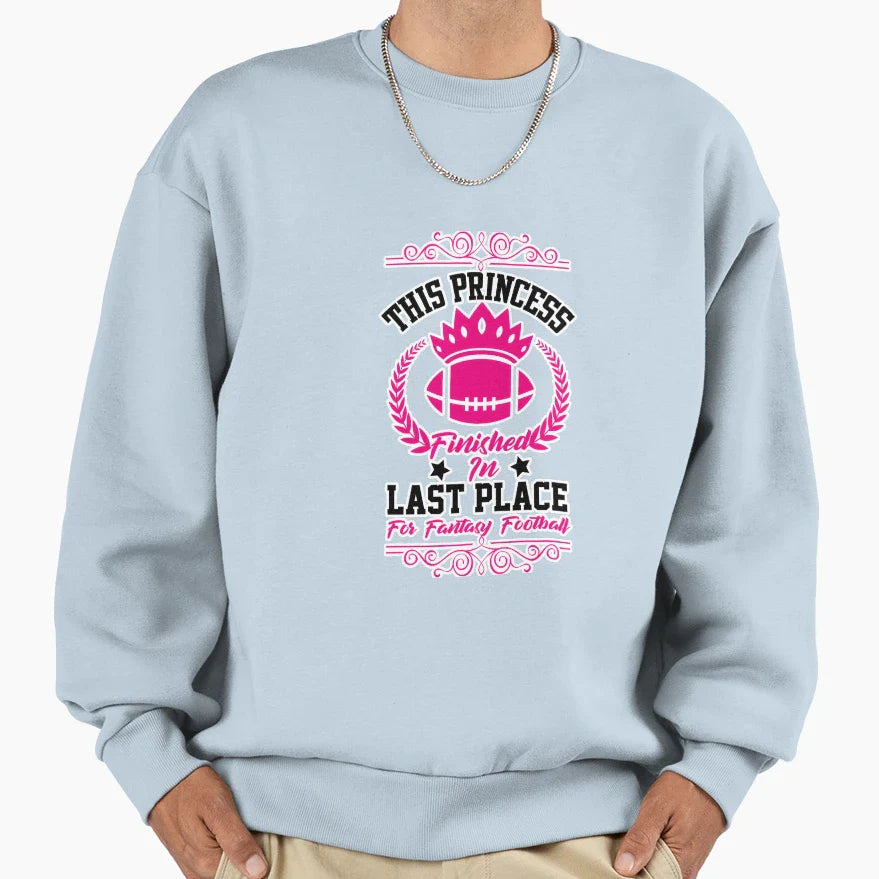 Fantasy Football Princess Funny Draft Sweatshirt - Aesthetic Graphic Unisex