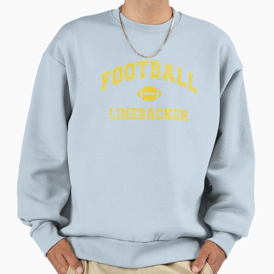 Football Team Linebacker Distressed Sweatshirt - Trendy Graphic Unisex