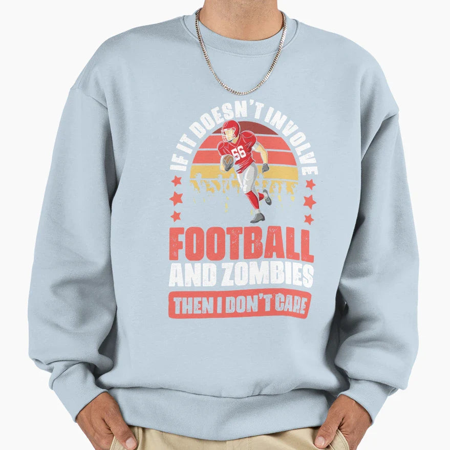 Funny Football Game Zombie Sweatshirt - Minimalist Print Men Women