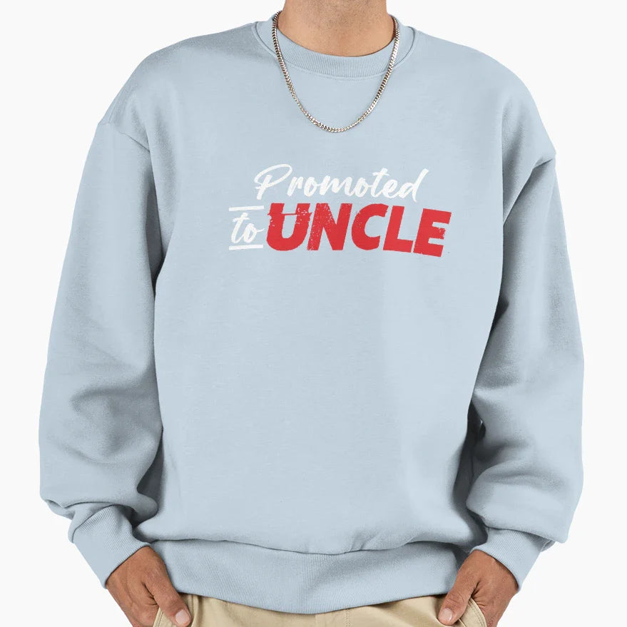 Promoted To Uncle Niece Nephew Sweatshirt - Minimalist Print Men Women