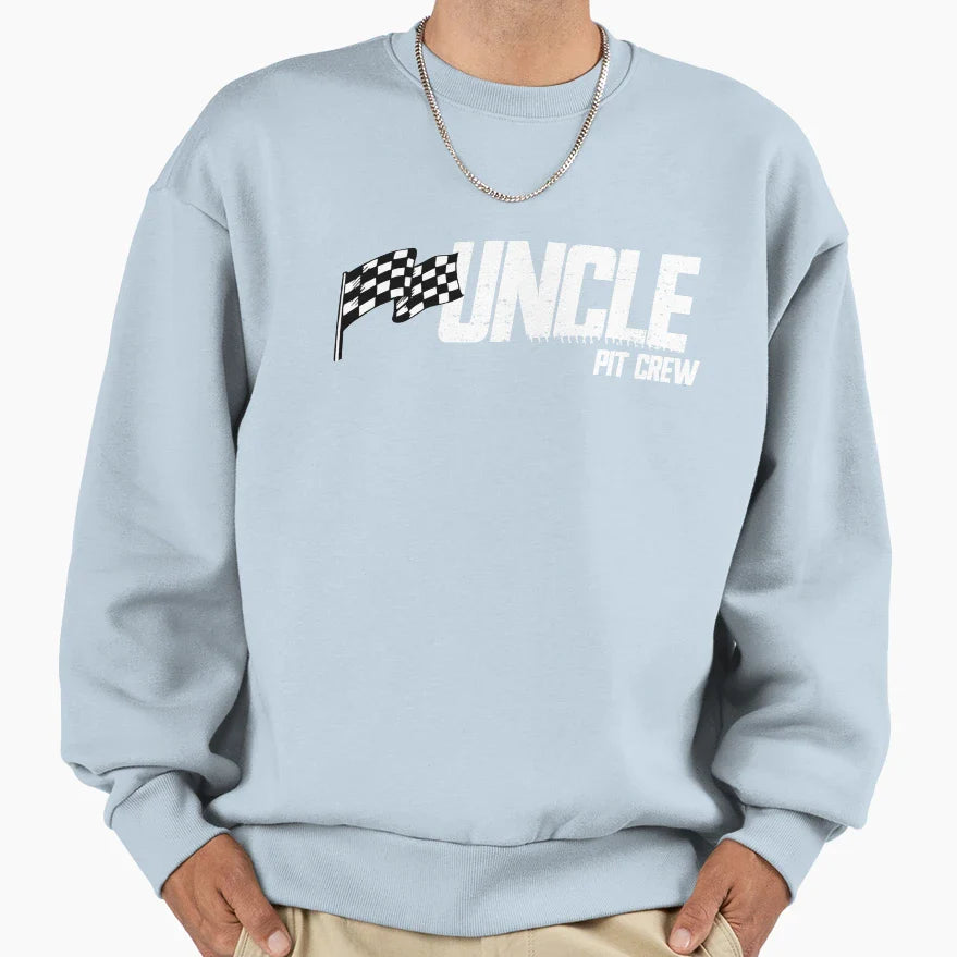 Pit Crew Uncle Race Birthday Matching Sweatshirt - Graphic Print Men Women