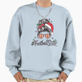 Football Sister Messy Bun Santa Hat Sweatshirt - Custom Art Print Unisex