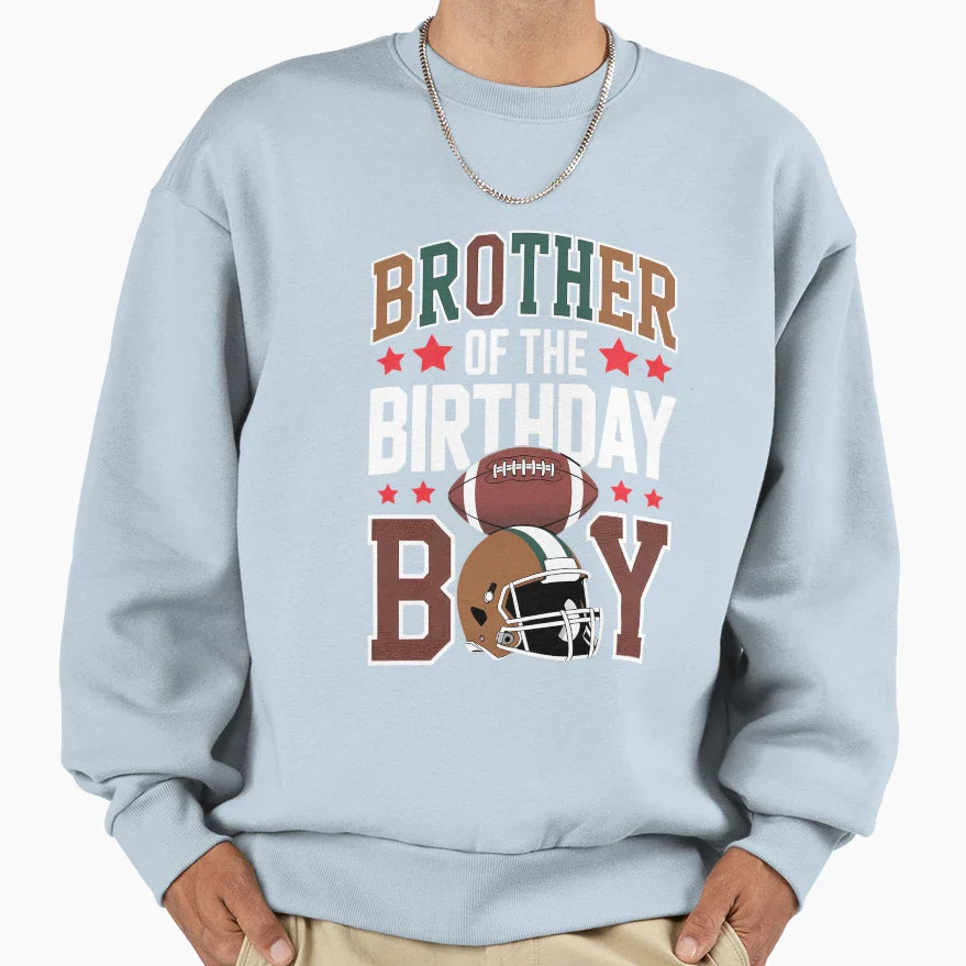 Brother Birthday Game Day Football Sweatshirt - Minimalist Print Unisex