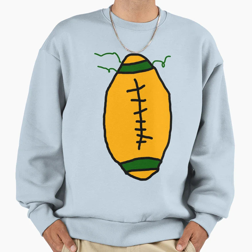 Halloween Football Fan Pumpkin Sweatshirt - Streetwear Style Men Women