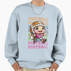Kawaii Football Sweatshirt - Minimalist Print Men Women