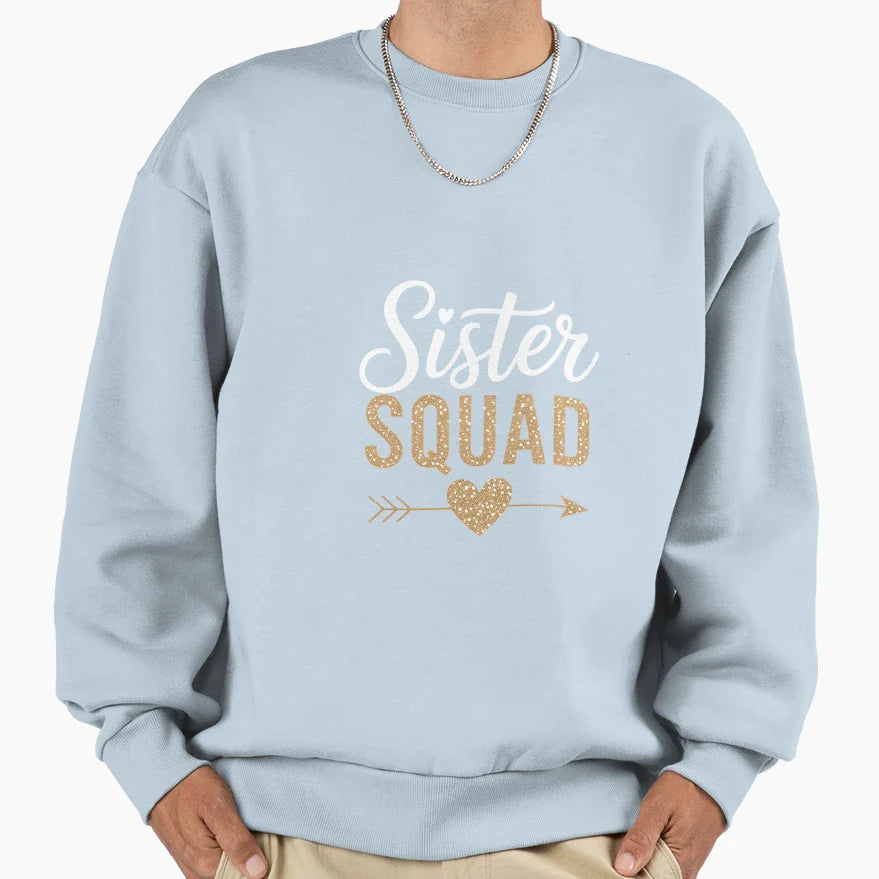 Sister Squad Family Matching Party Sweatshirt - Minimalist Print Men Women