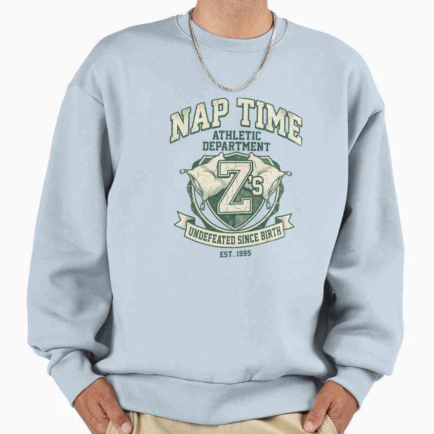 Nap Time Athletic Department Funny Sweatshirt - Trendy Graphic for Adults