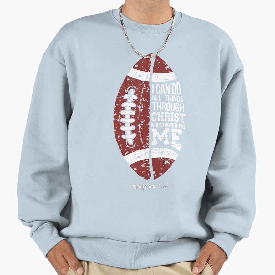 Christian Football I Can Do All Sweatshirt - Streetwear Style Unisex